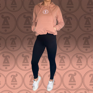 Ladies dusty pink cropped hoodie